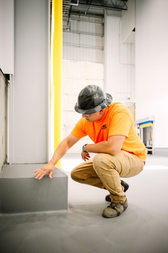 Vince inspecting a finished CNC floor installation