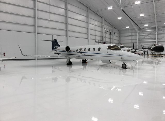 ESD flooring installation at Alyeska aerospace maintenance facility in Burlington, WA